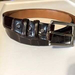 Crescent Belt Louisiana Select Wild Alligator Belt Sz 47 Brown Louisiana USA